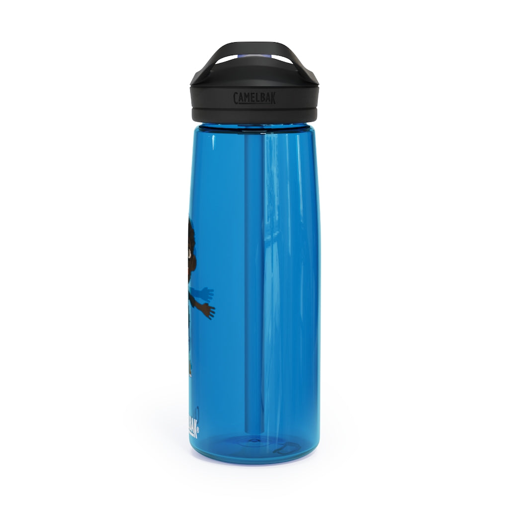 Boy CamelBak Eddy® Water Bottle in 20oz and 25oz sizes, showcasing durable Tritan™ material and spill-proof design.