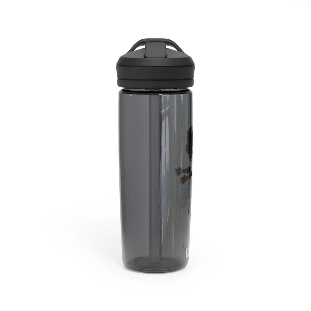 Boy CamelBak Eddy® Water Bottle in 20oz and 25oz sizes, showcasing durable Tritan™ material and spill-proof design.