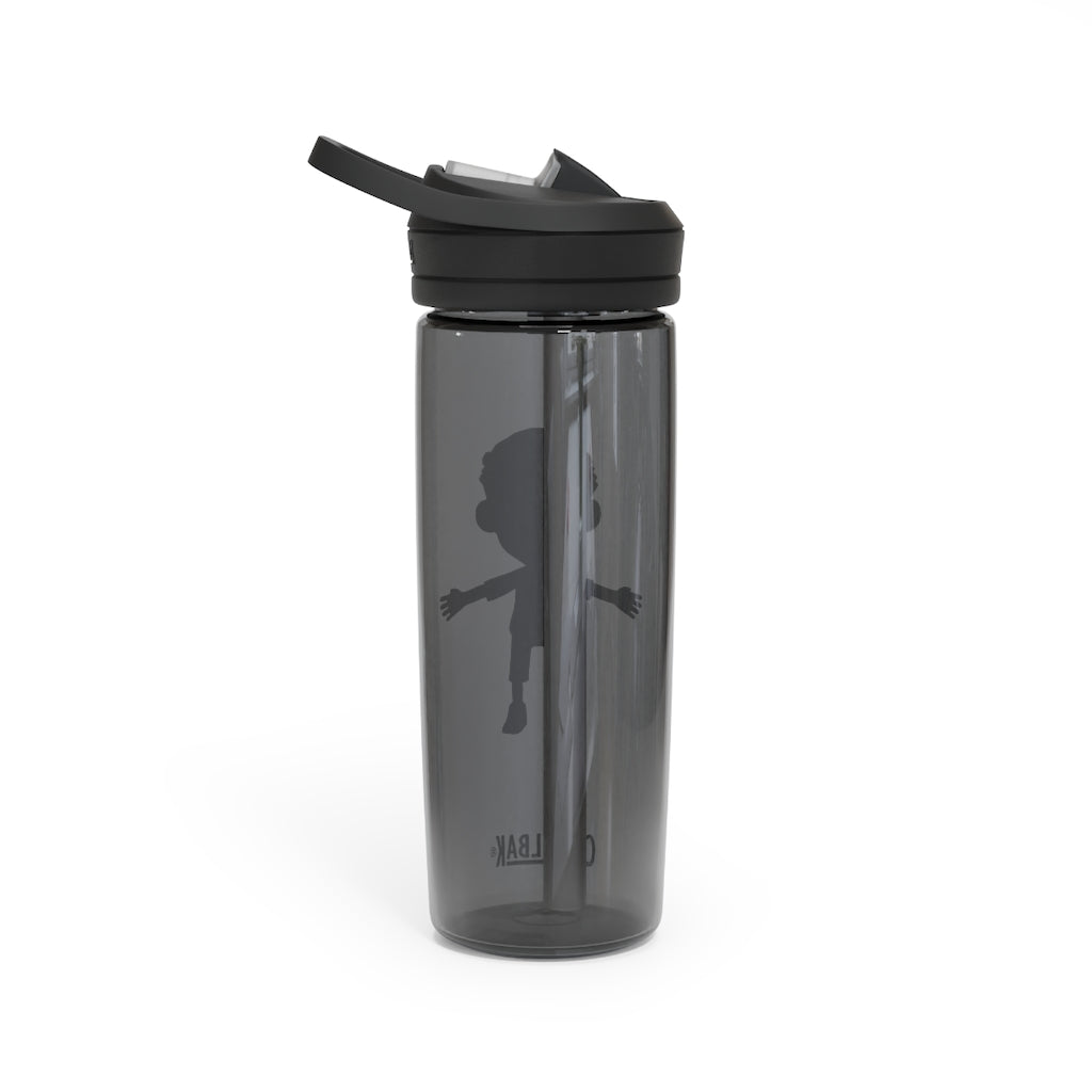 Boy CamelBak Eddy® Water Bottle in 20oz and 25oz sizes, showcasing durable Tritan™ material and spill-proof design.