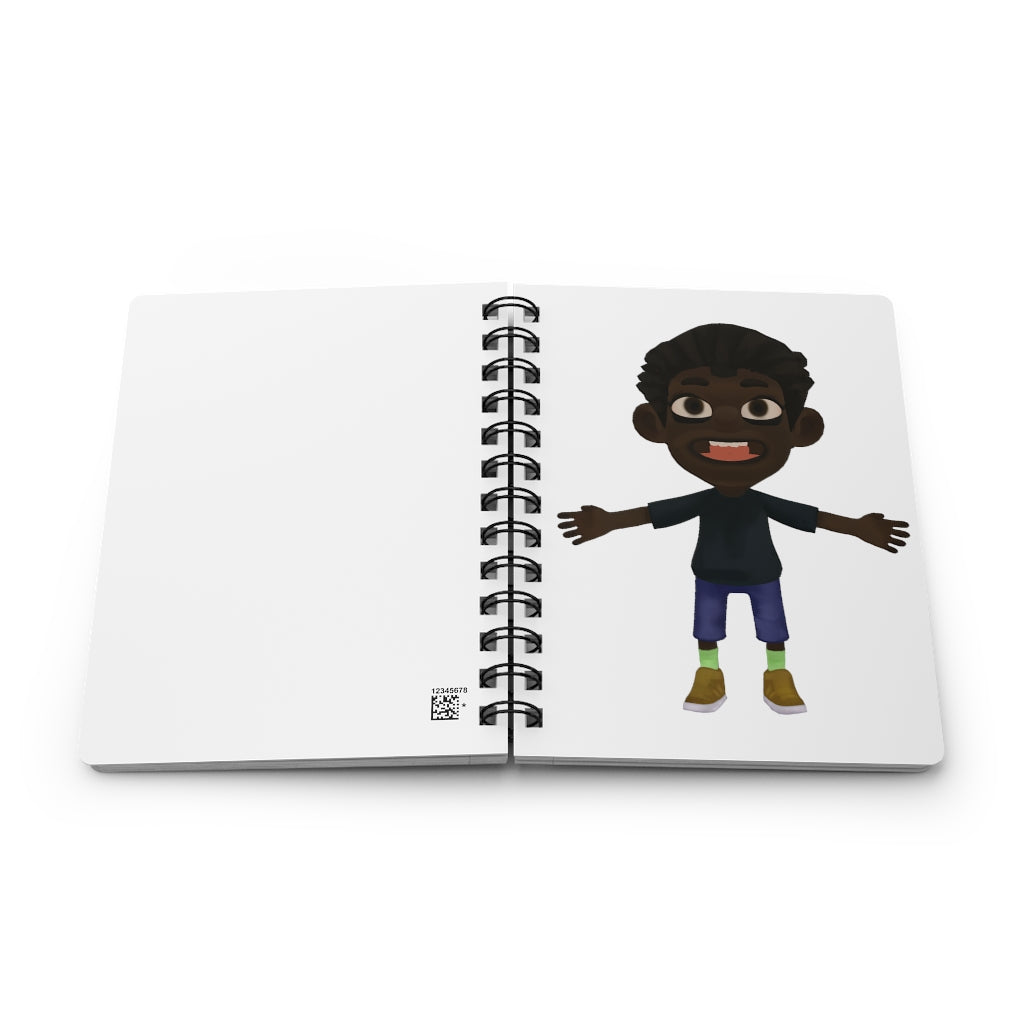 Boy Spiral Bound Journal with glossy laminated cover and lined pages, perfect for writing and personalization.