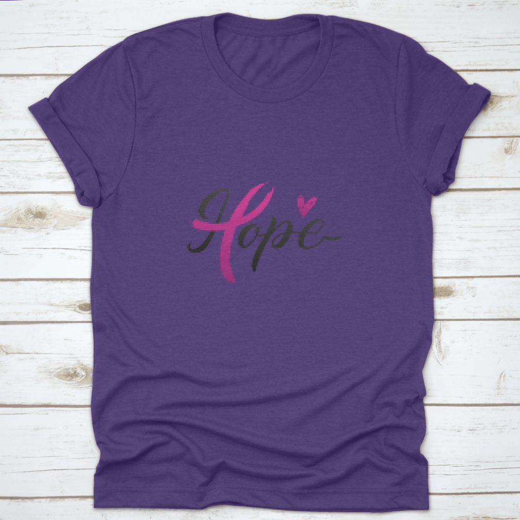 Breast Cancer Awareness Calligraphy Stroke Pink Ribbon apparel in pink, showcasing a stylish design and comfortable fit.