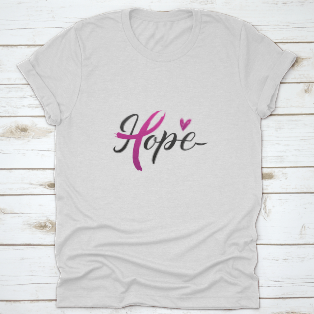 Breast Cancer Awareness Calligraphy Stroke Pink Ribbon apparel in pink, showcasing a stylish design and comfortable fit.