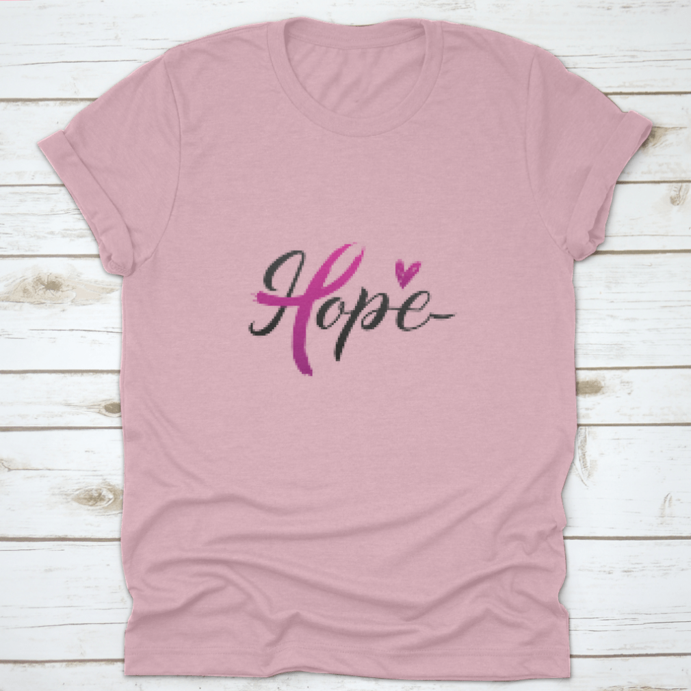 Breast Cancer Awareness Calligraphy Stroke Pink Ribbon apparel in pink, showcasing a stylish design and comfortable fit.