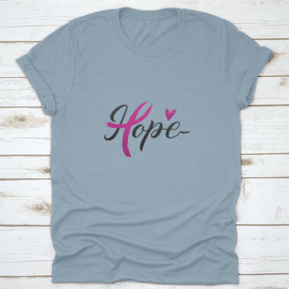 Breast Cancer Awareness Calligraphy Stroke Pink Ribbon apparel in pink, showcasing a stylish design and comfortable fit.