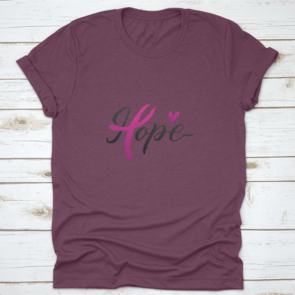 Breast Cancer Awareness Calligraphy Stroke Pink Ribbon apparel in pink, showcasing a stylish design and comfortable fit.