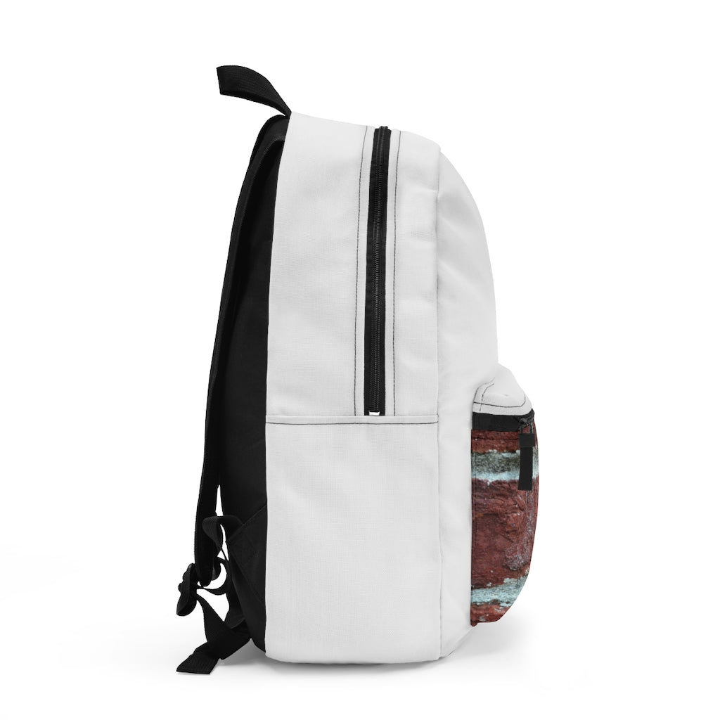 Bricks Backpack made in USA, featuring durable spun polyester, adjustable straps, and a waterproof design.