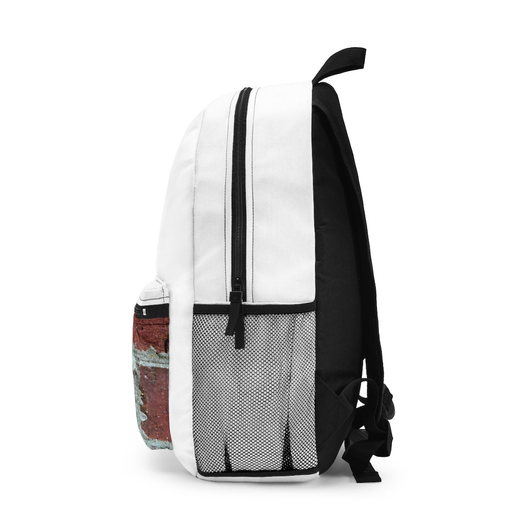 Bricks Backpack made in USA, featuring durable spun polyester, adjustable straps, and a waterproof design.