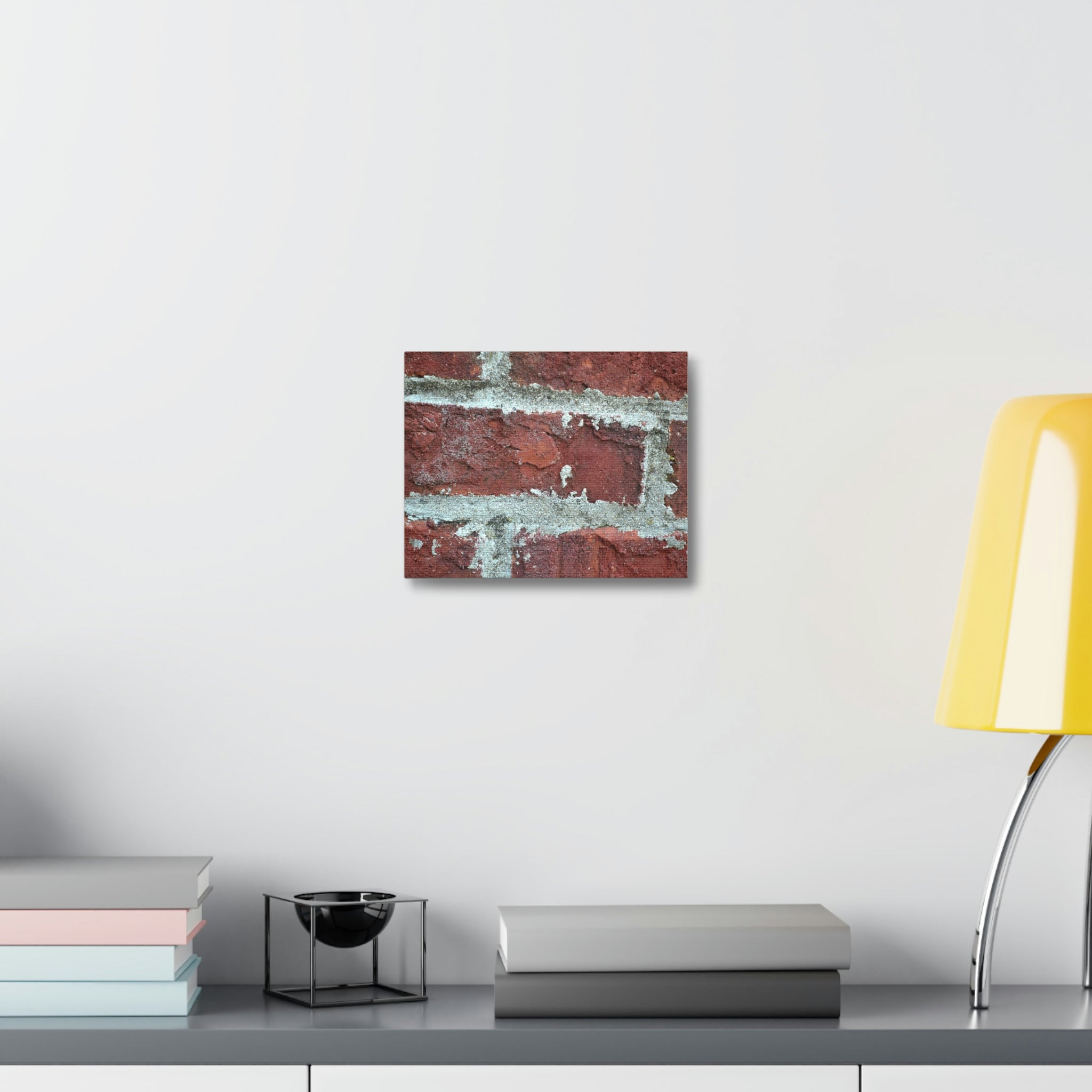 A beautifully printed Bricks Stretched Canvas showcasing vibrant colors and intricate details, mounted on a sturdy wooden frame.