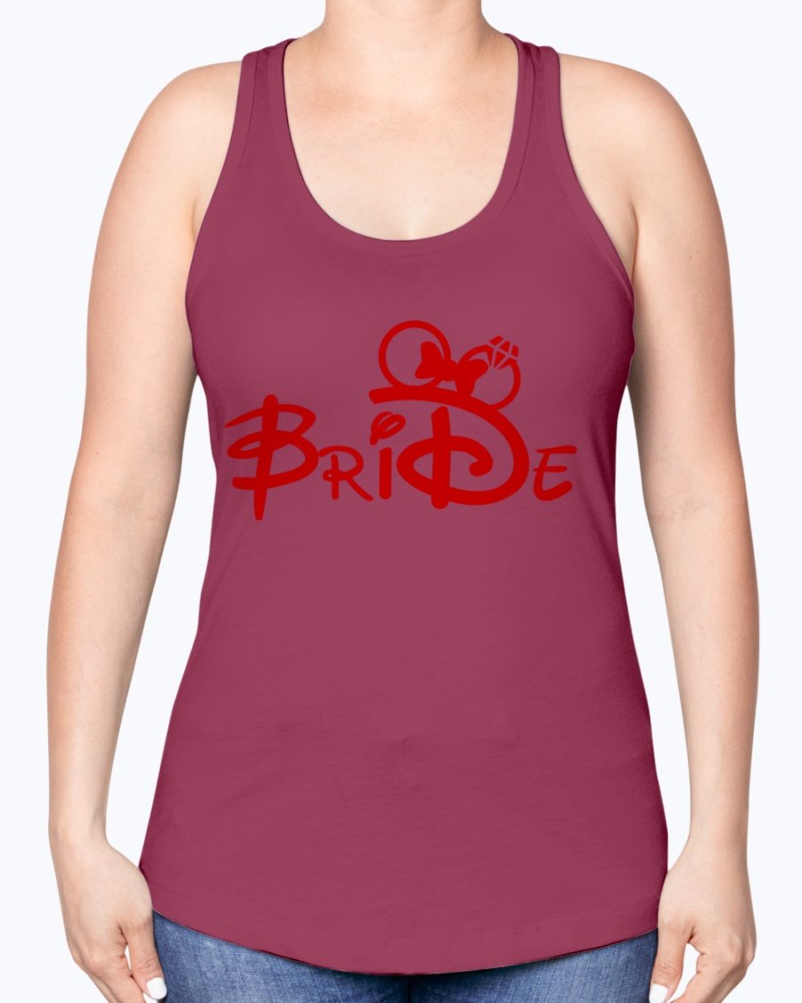 Bride Racerback Tank top featuring a stylish design, perfect for bridal parties and wedding celebrations.