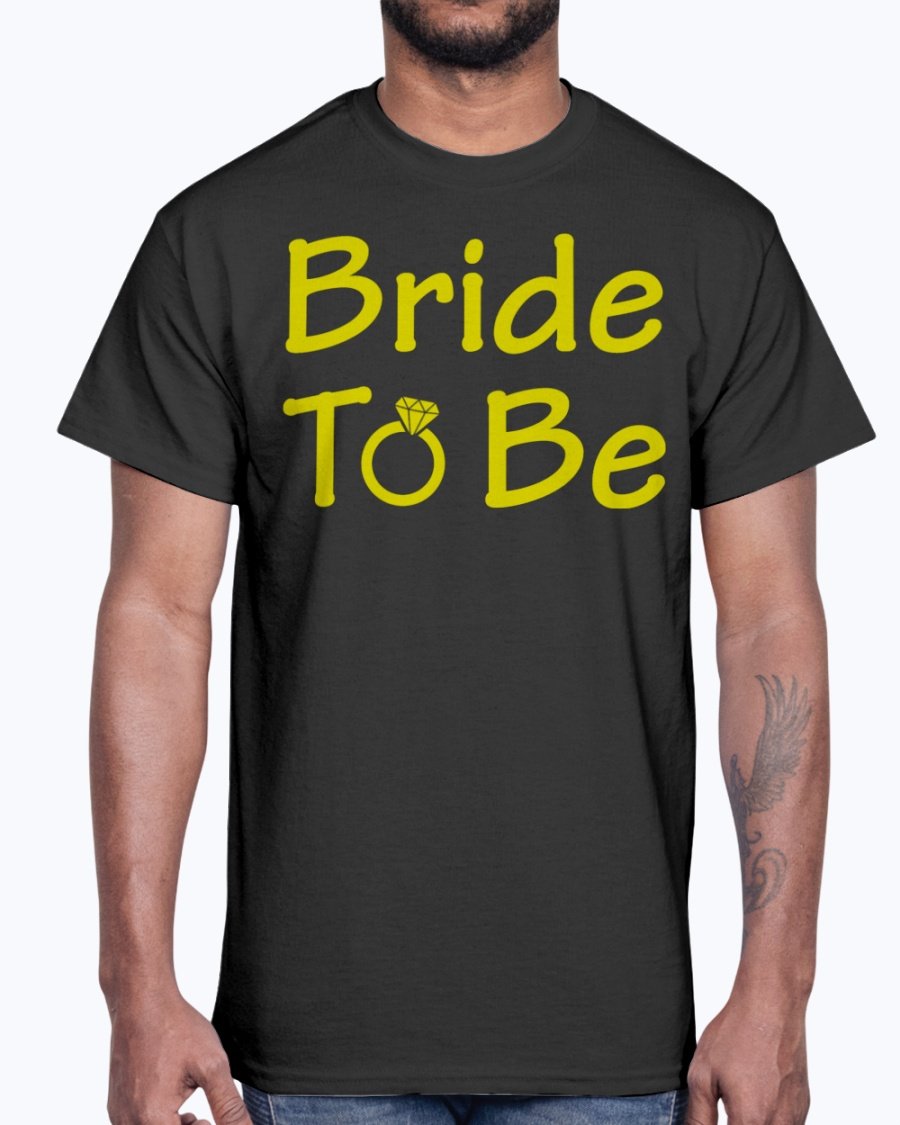 Bride to Be Cotton Tee in white with stylish lettering, perfect for bridal celebrations.