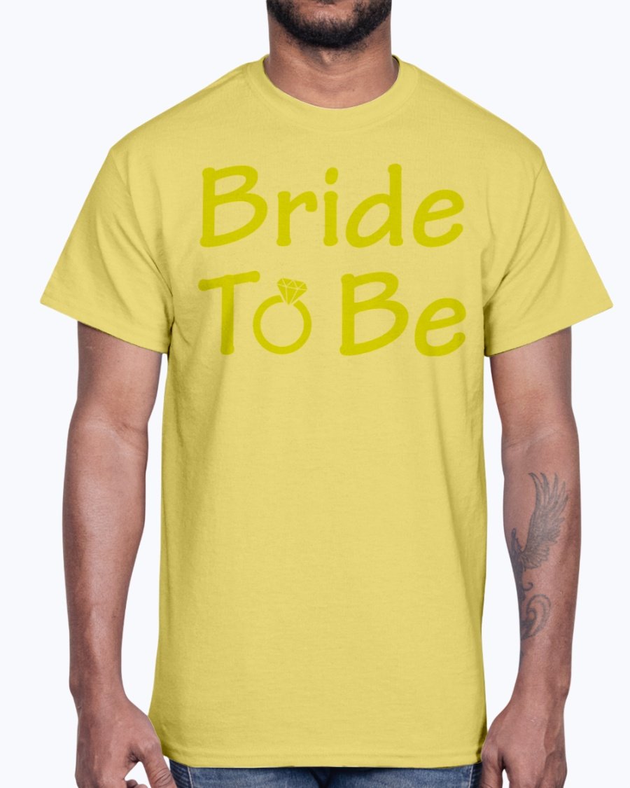 Bride to Be Cotton Tee in white with stylish lettering, perfect for bridal celebrations.