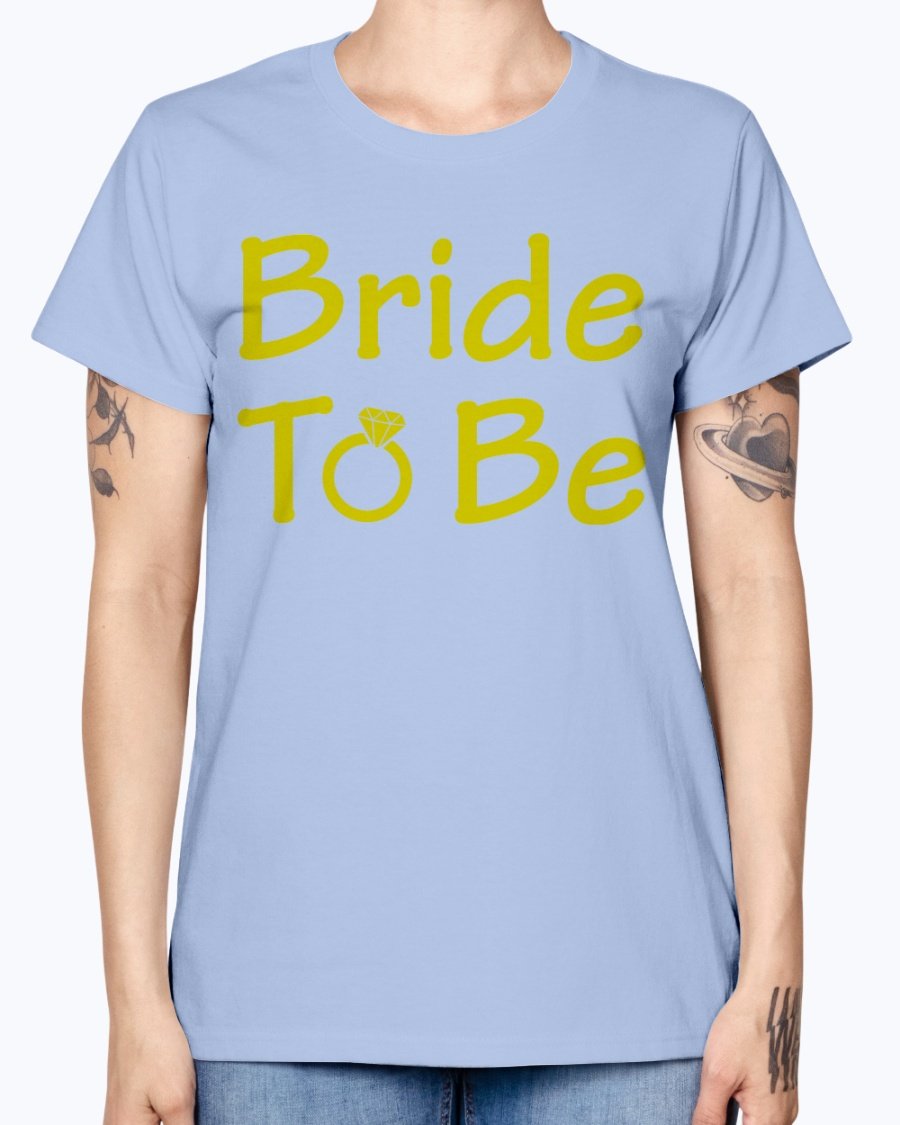 Bride to Be Missy T-Shirt in various colors, showcasing its feminine scoop neck and cap sleeves.