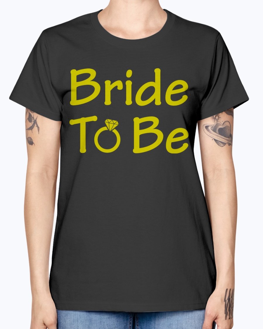 Bride to Be Missy T-Shirt in various colors, showcasing its feminine scoop neck and cap sleeves.