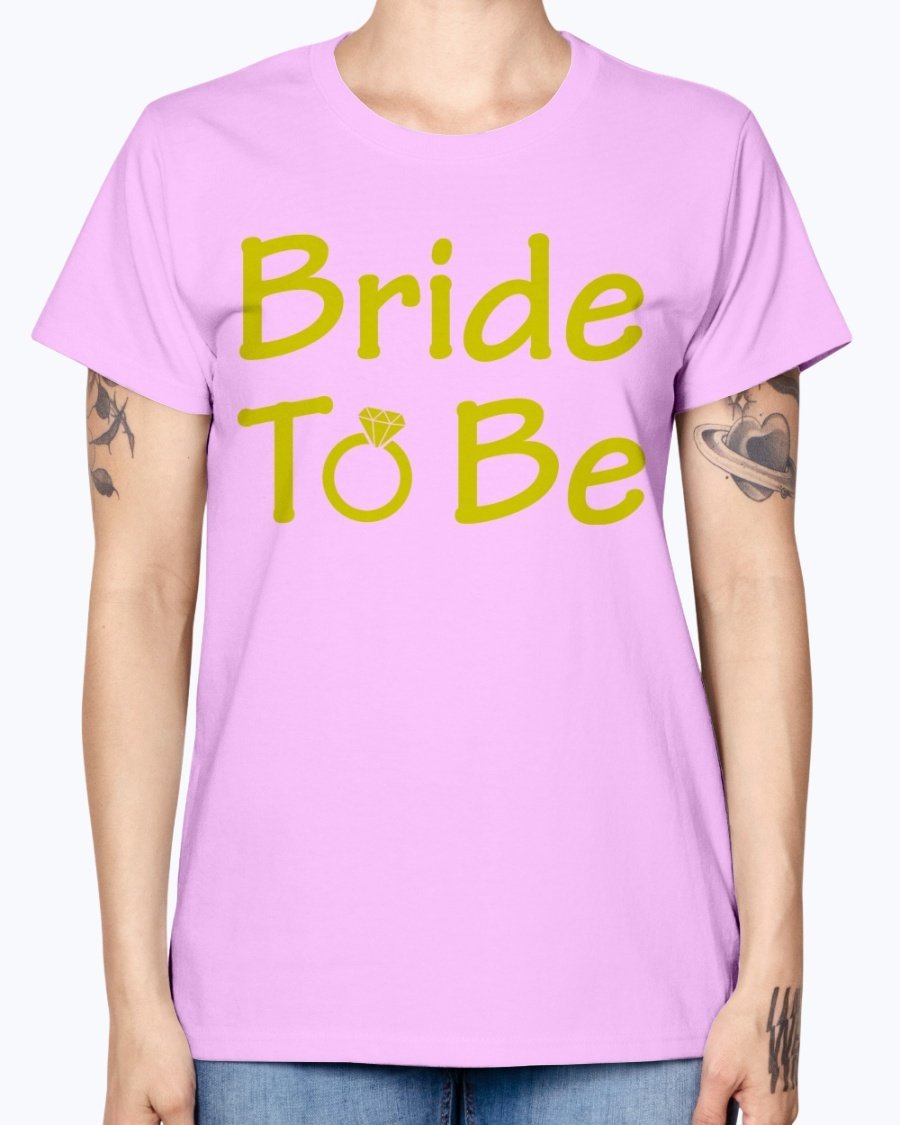 Bride to Be Missy T-Shirt in various colors, showcasing its feminine scoop neck and cap sleeves.