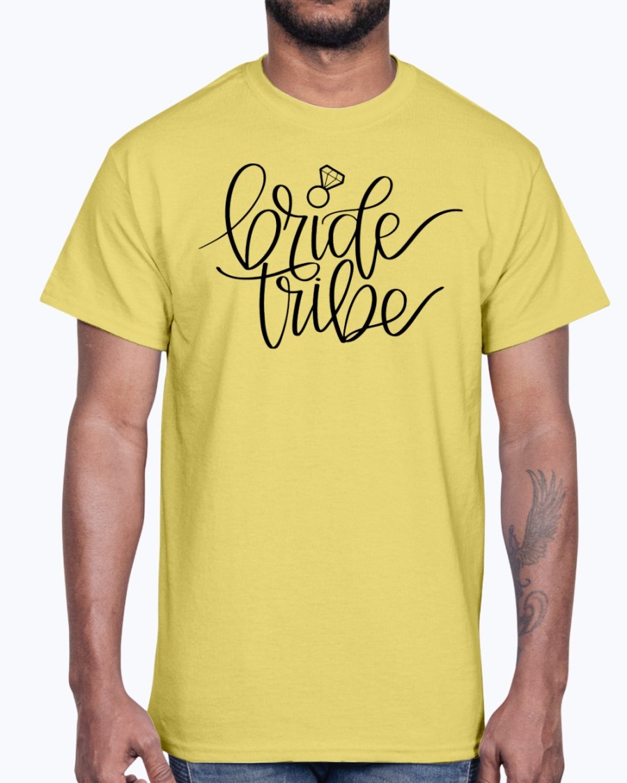 Bride Tribe Cotton Tee in various sizes and colors, showcasing its stylish design and comfortable fit.