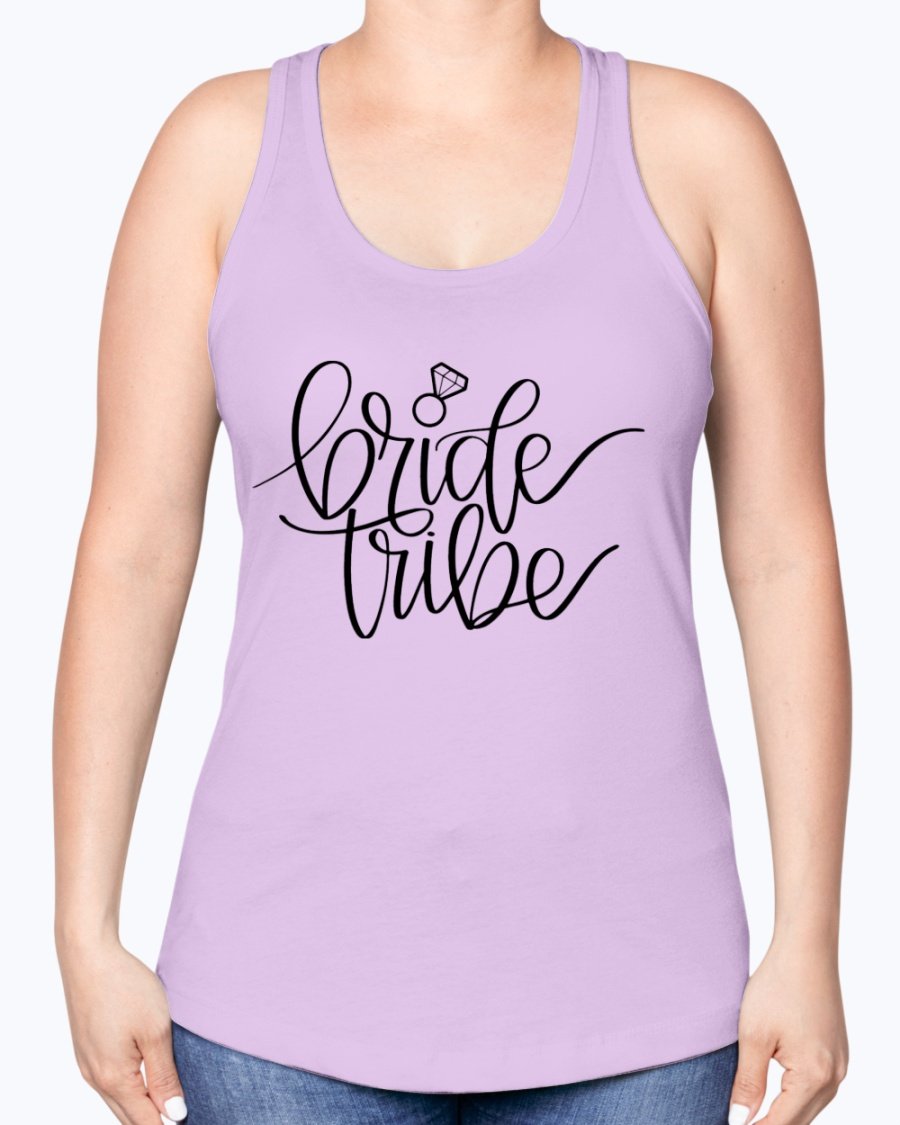 Bride Tribe Racerback Tank in soft cotton blend, perfect for bridal parties and wedding celebrations.