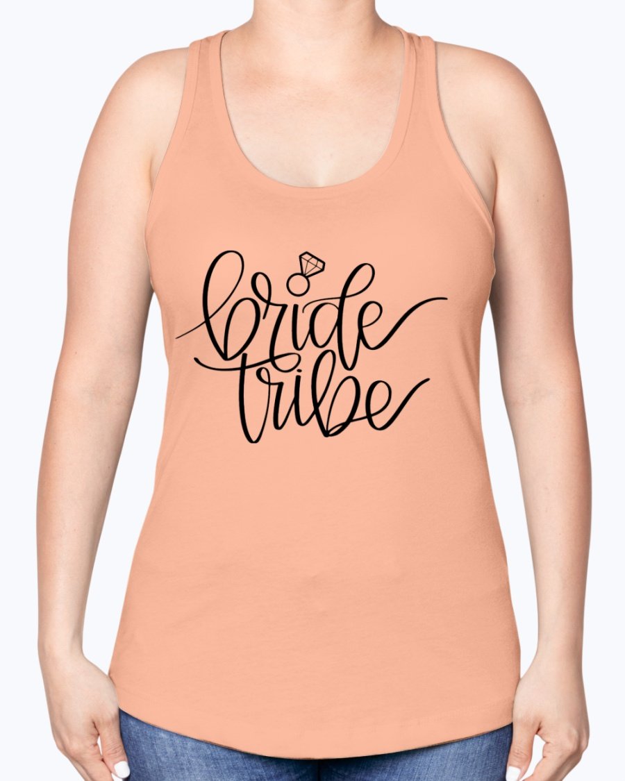 Bride Tribe Racerback Tank in soft cotton blend, perfect for bridal parties and wedding celebrations.