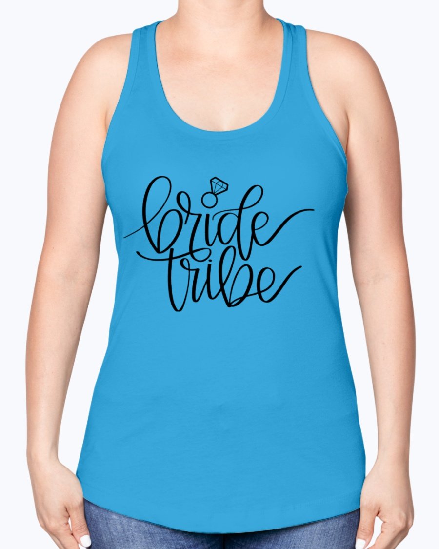 Bride Tribe Racerback Tank in soft cotton blend, perfect for bridal parties and wedding celebrations.