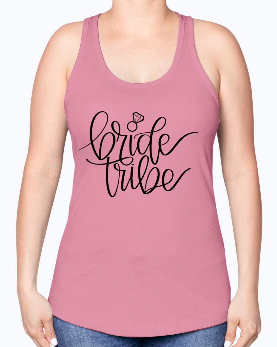 Bride Tribe Racerback Tank in soft cotton blend, perfect for bridal parties and wedding celebrations.