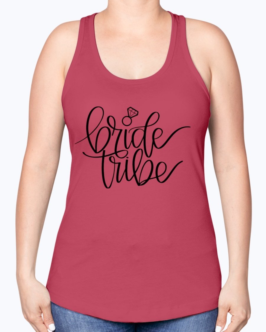 Bride Tribe Racerback Tank in soft cotton blend, perfect for bridal parties and wedding celebrations.