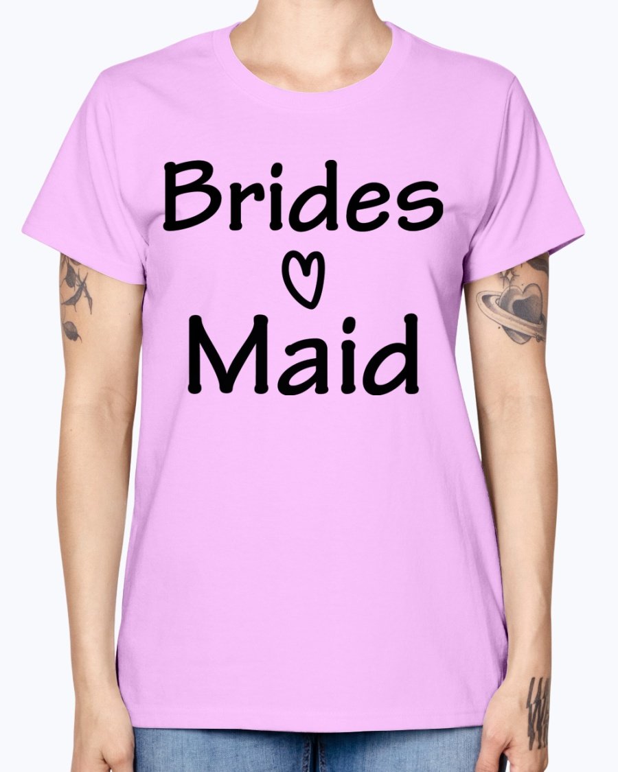 Bridesmaid Missy T-Shirt in various colors, showcasing its feminine scoop neck and cap sleeves, perfect for bridal parties.