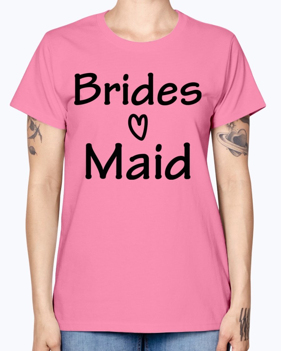 Bridesmaid Missy T-Shirt in various colors, showcasing its feminine scoop neck and cap sleeves, perfect for bridal parties.