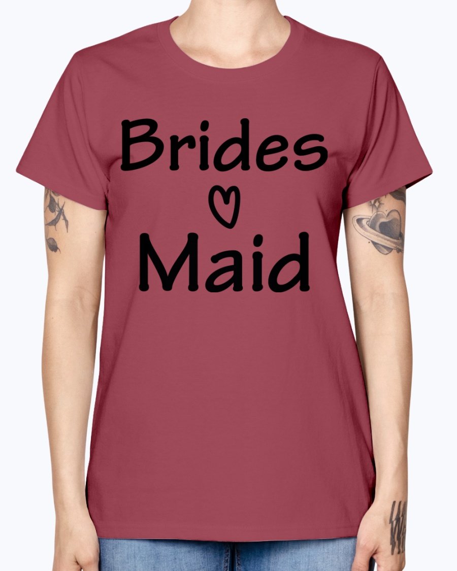 Bridesmaid Missy T-Shirt in various colors, showcasing its feminine scoop neck and cap sleeves, perfect for bridal parties.