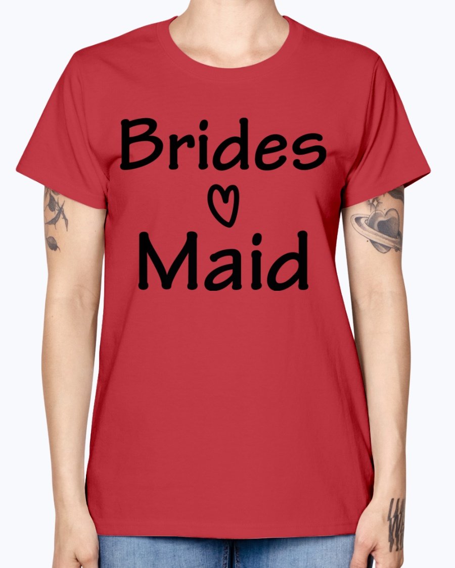 Bridesmaid Missy T-Shirt in various colors, showcasing its feminine scoop neck and cap sleeves, perfect for bridal parties.