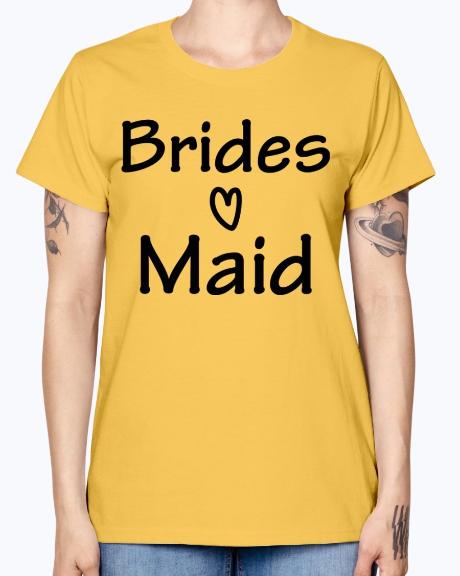 Bridesmaid Missy T-Shirt in various colors, showcasing its feminine scoop neck and cap sleeves, perfect for bridal parties.