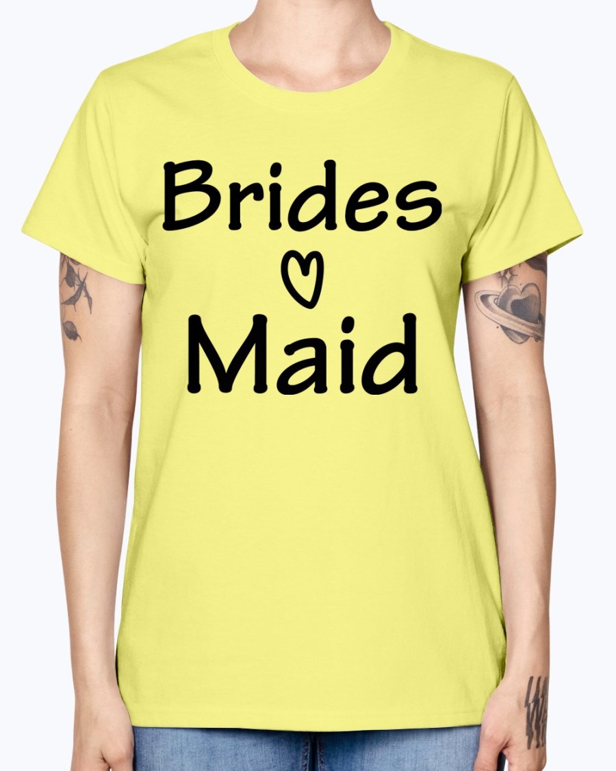 Bridesmaid Missy T-Shirt in various colors, showcasing its feminine scoop neck and cap sleeves, perfect for bridal parties.