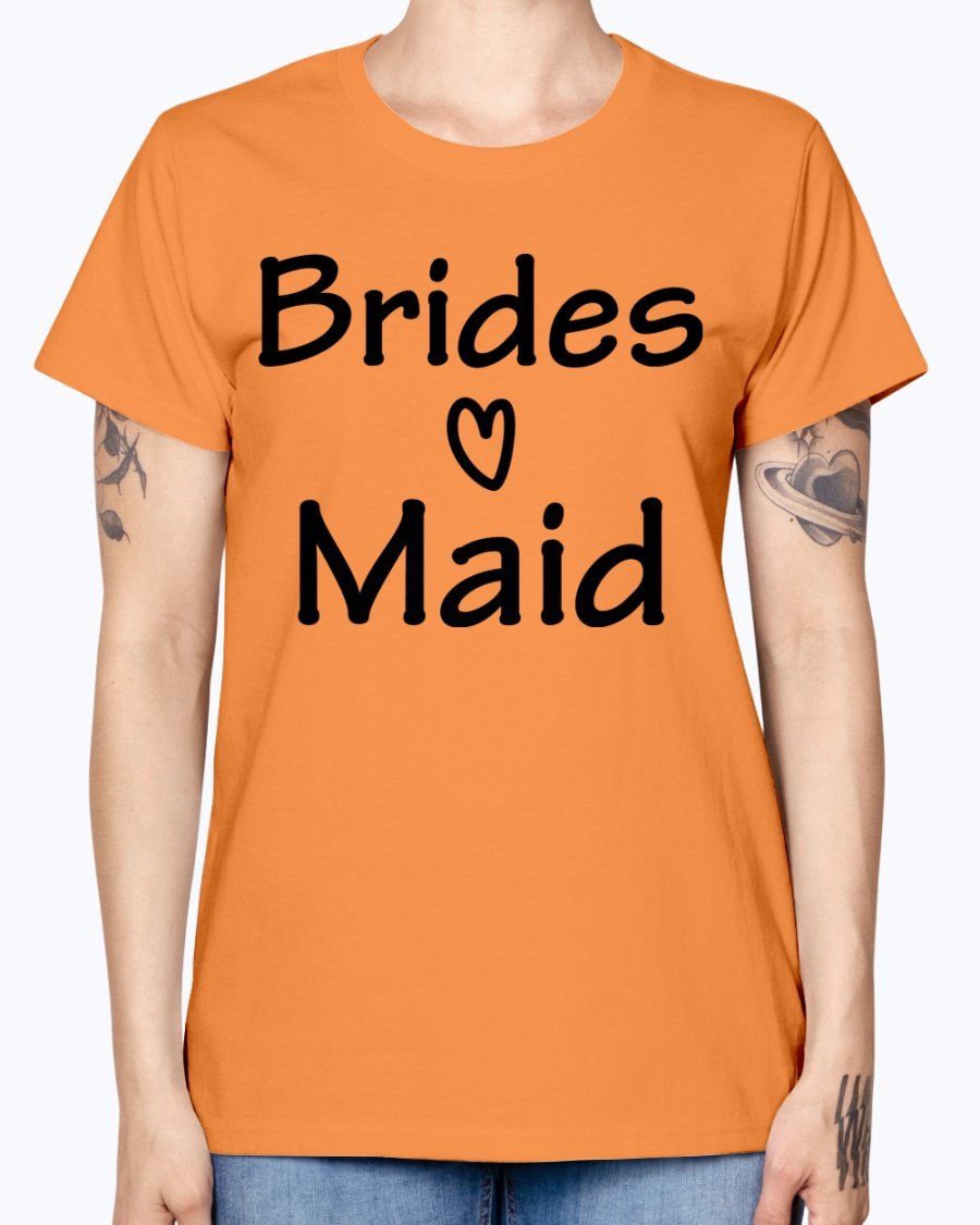 Bridesmaid Missy T-Shirt in various colors, showcasing its feminine scoop neck and cap sleeves, perfect for bridal parties.