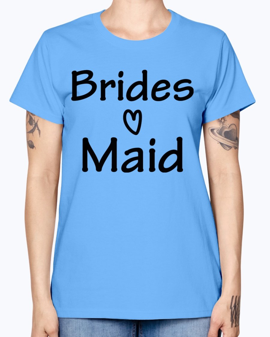 Bridesmaid Missy T-Shirt in various colors, showcasing its feminine scoop neck and cap sleeves, perfect for bridal parties.