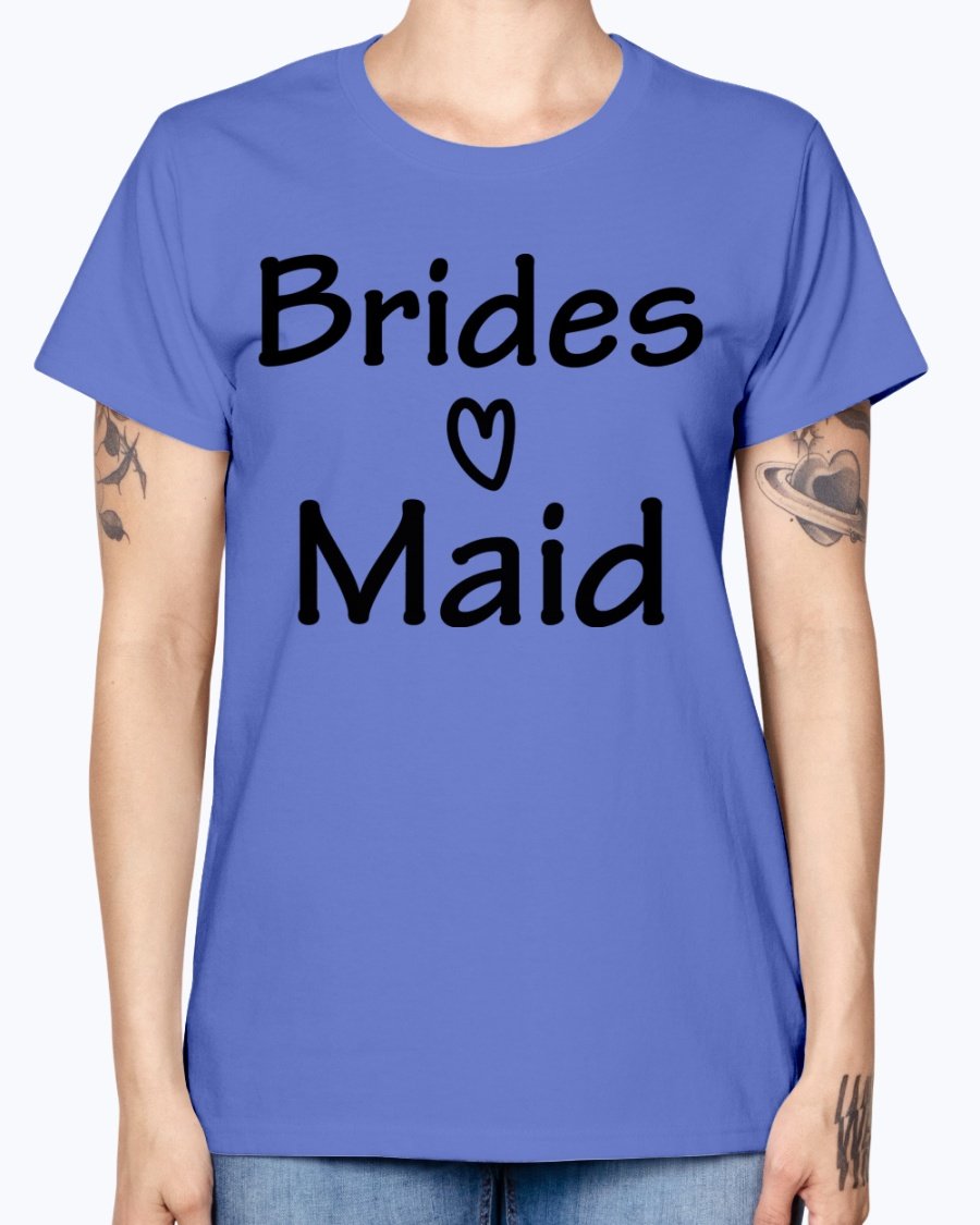 Bridesmaid Missy T-Shirt in various colors, showcasing its feminine scoop neck and cap sleeves, perfect for bridal parties.