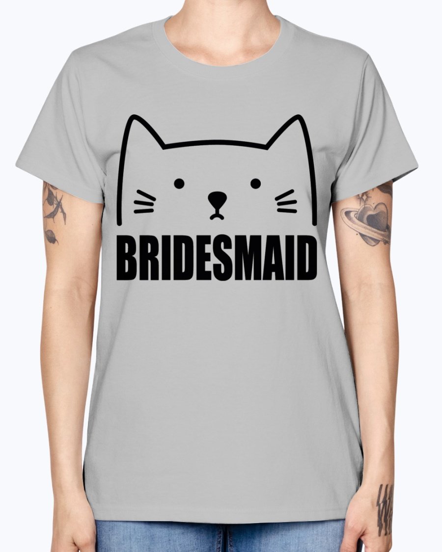 Bridesmaid Missy T-Shirt in various colors, showcasing its soft cotton fabric and stylish design, perfect for bridal parties.