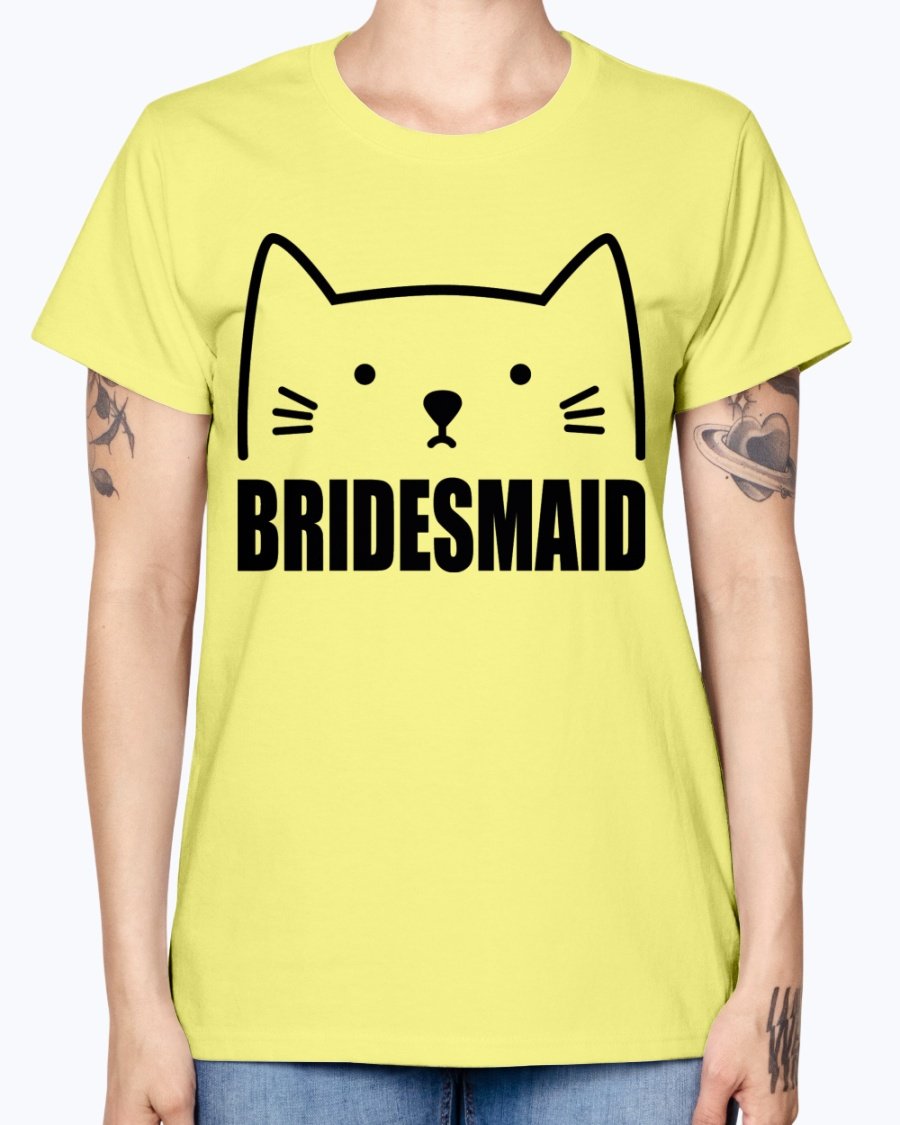 Bridesmaid Missy T-Shirt in various colors, showcasing its soft cotton fabric and stylish design, perfect for bridal parties.