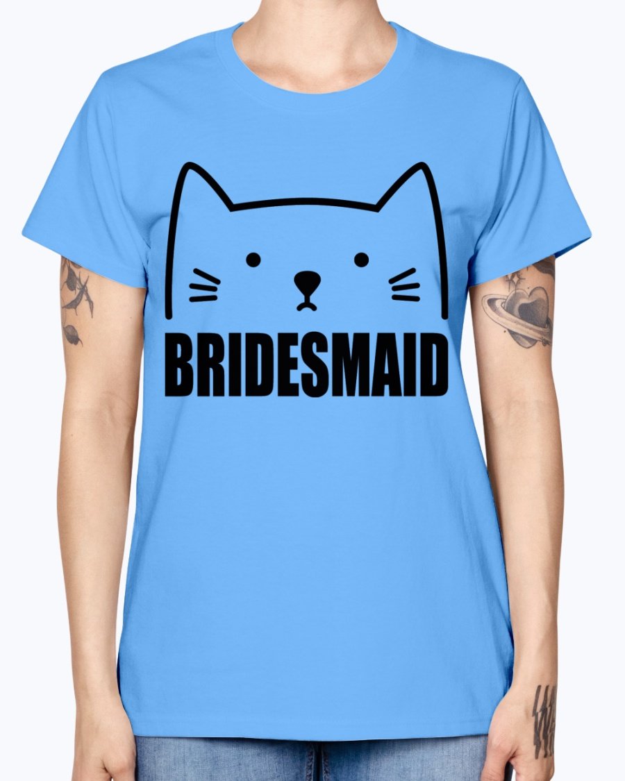 Bridesmaid Missy T-Shirt in various colors, showcasing its soft cotton fabric and stylish design, perfect for bridal parties.