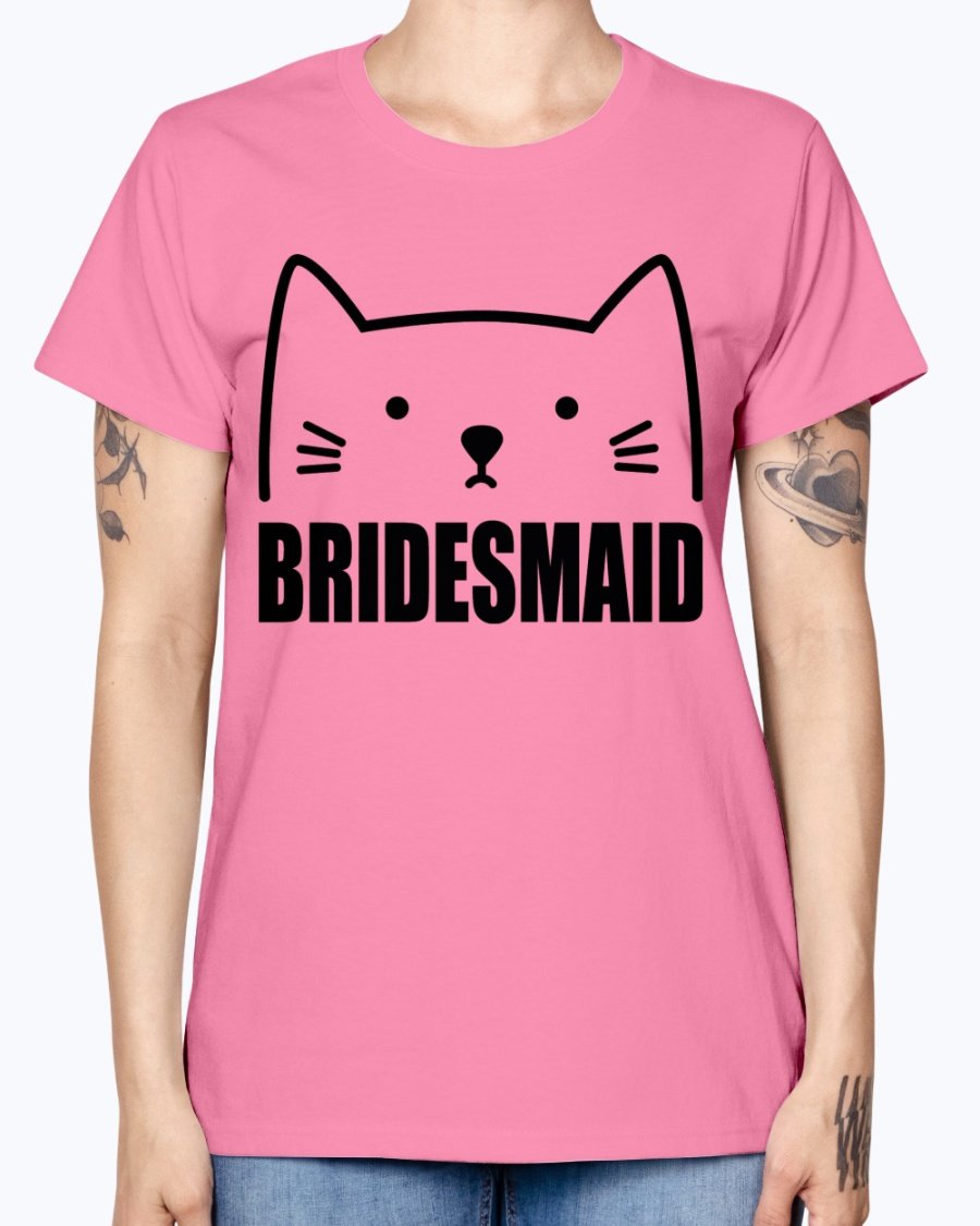 Bridesmaid Missy T-Shirt in various colors, showcasing its soft cotton fabric and stylish design, perfect for bridal parties.