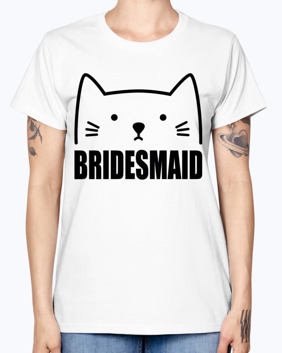 Bridesmaid Missy T-Shirt in various colors, showcasing its soft cotton fabric and stylish design, perfect for bridal parties.