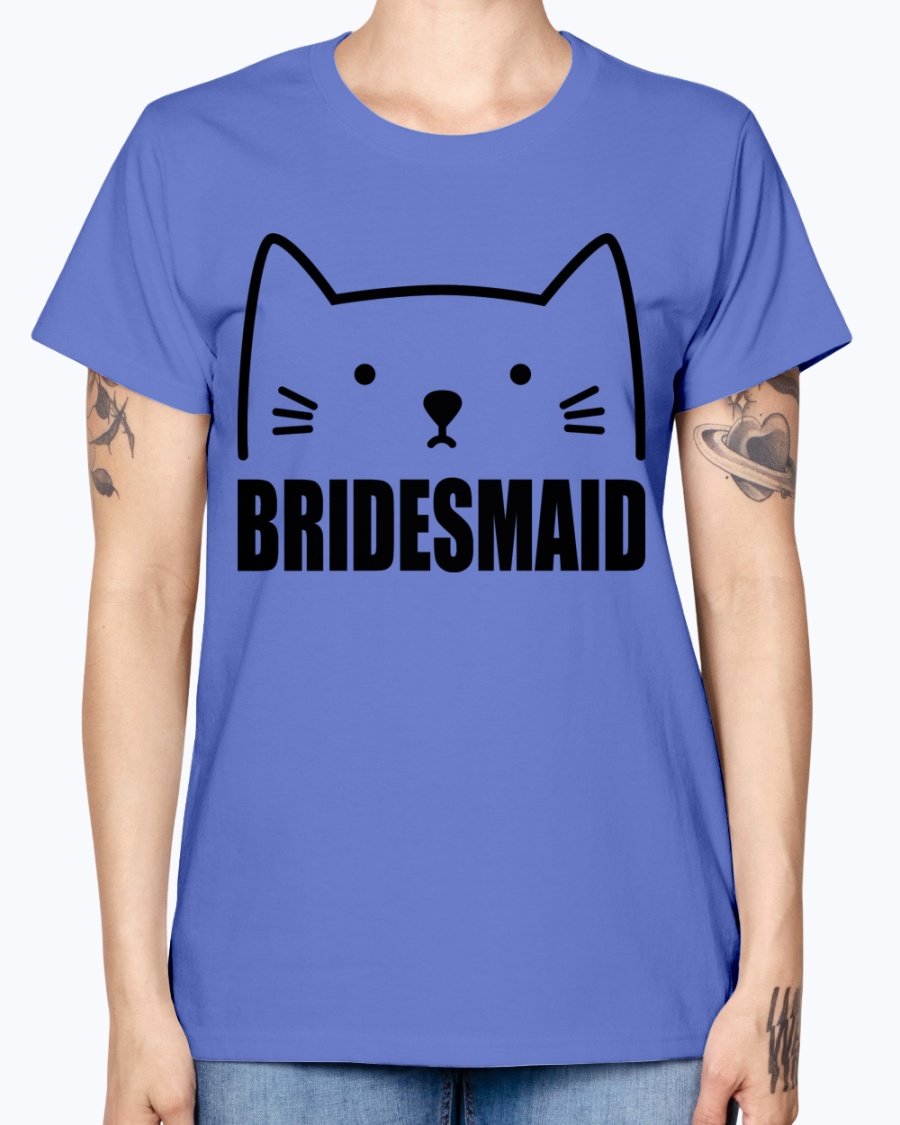 Bridesmaid Missy T-Shirt in various colors, showcasing its soft cotton fabric and stylish design, perfect for bridal parties.