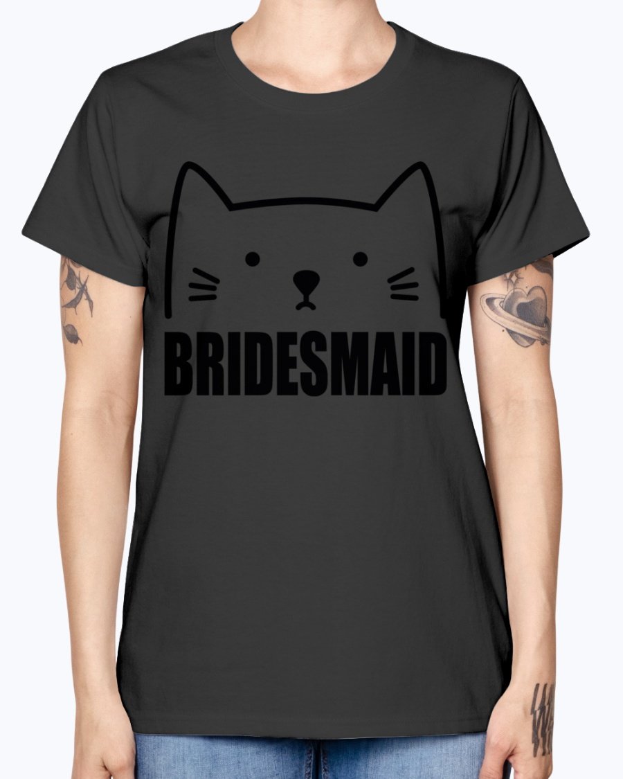 Bridesmaid Missy T-Shirt in various colors, showcasing its soft cotton fabric and stylish design, perfect for bridal parties.