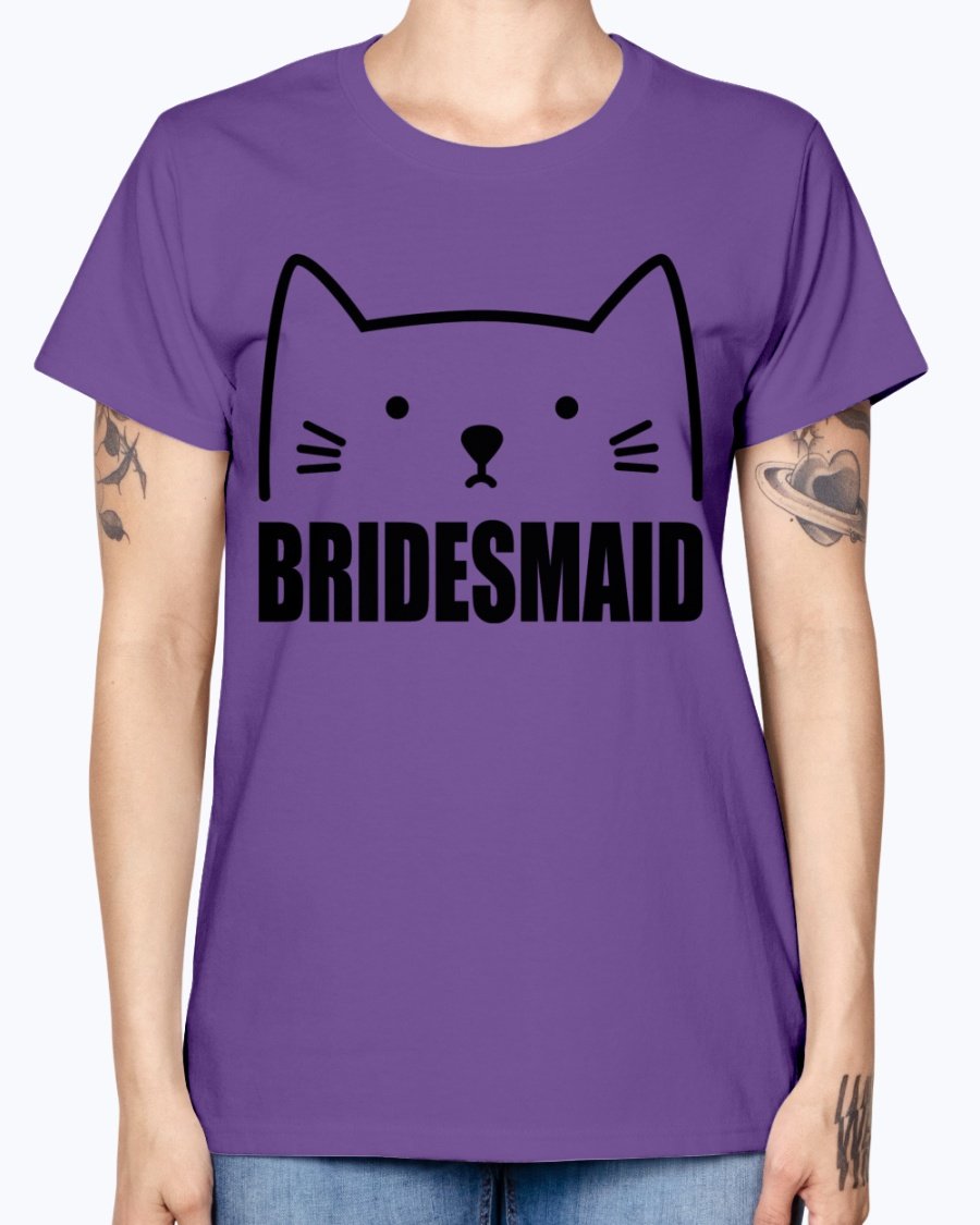 Bridesmaid Missy T-Shirt in various colors, showcasing its soft cotton fabric and stylish design, perfect for bridal parties.