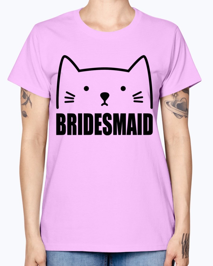 Bridesmaid Missy T-Shirt in various colors, showcasing its soft cotton fabric and stylish design, perfect for bridal parties.