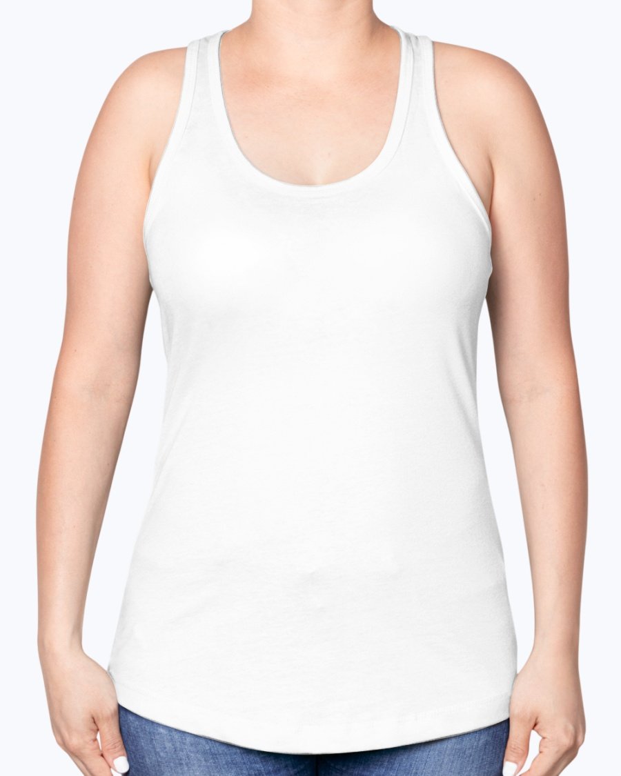 Bridesmaid Racerback Tank in soft cotton blend, perfect for wedding celebrations, featuring a stylish design and comfortable fit.