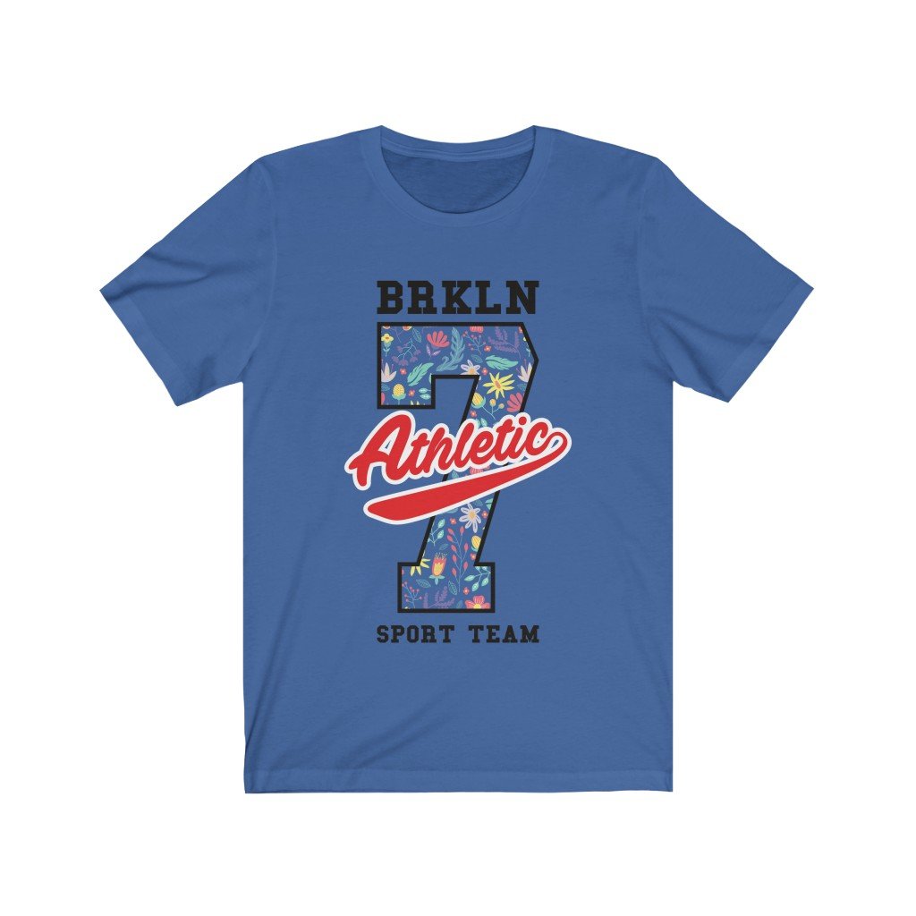 Brooklyn Athletic Sport Team T-Shirt in soft cotton, featuring a unisex design and vibrant vinyl print.