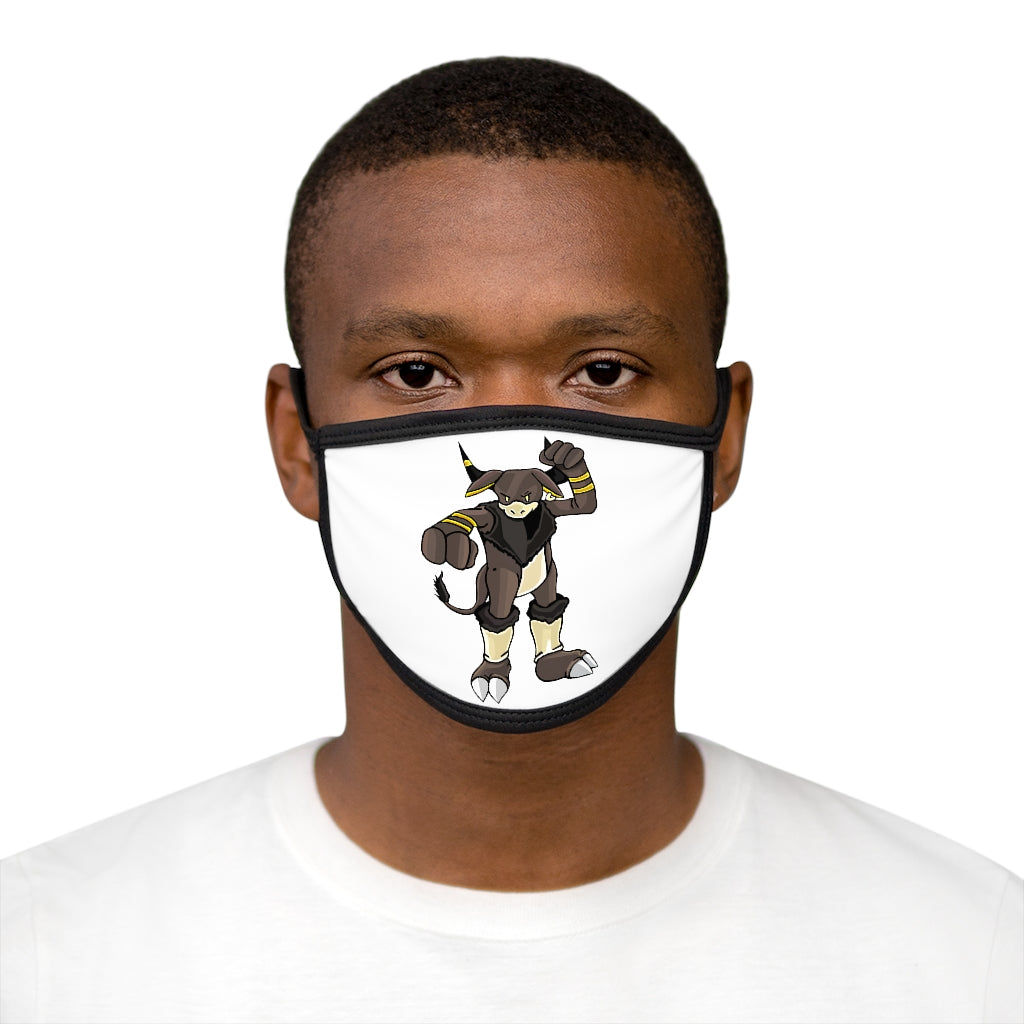 Brossox Mixed-Fabric Face Mask featuring a black outer edge and earloops, made of polyester and cotton for comfort and style.