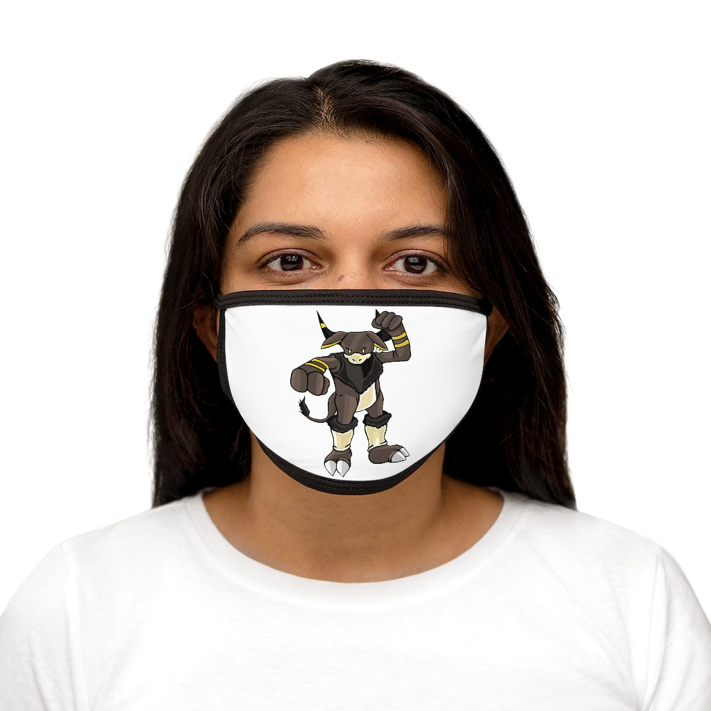 Brossox Mixed-Fabric Face Mask featuring a black outer edge and earloops, made of polyester and cotton for comfort and style.