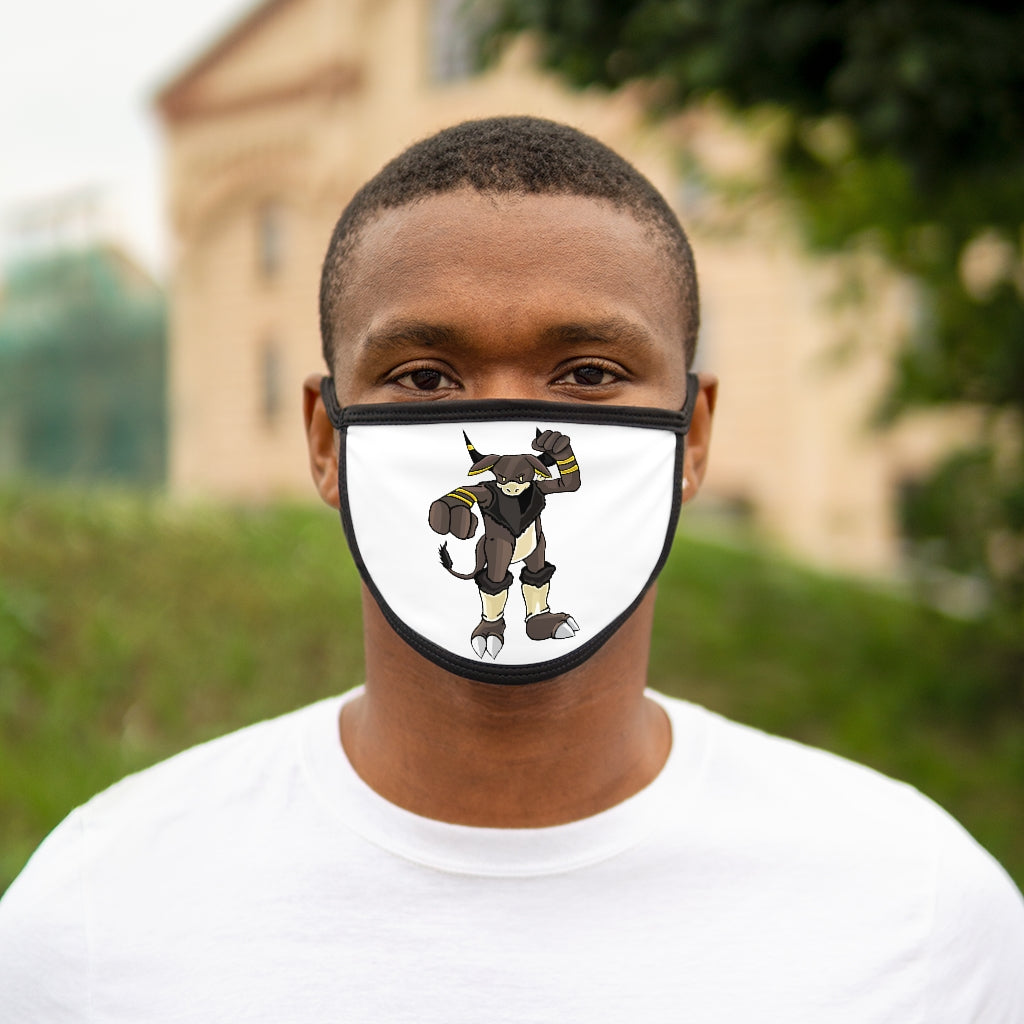 Brossox Mixed-Fabric Face Mask featuring a black outer edge and earloops, made of polyester and cotton for comfort and style.