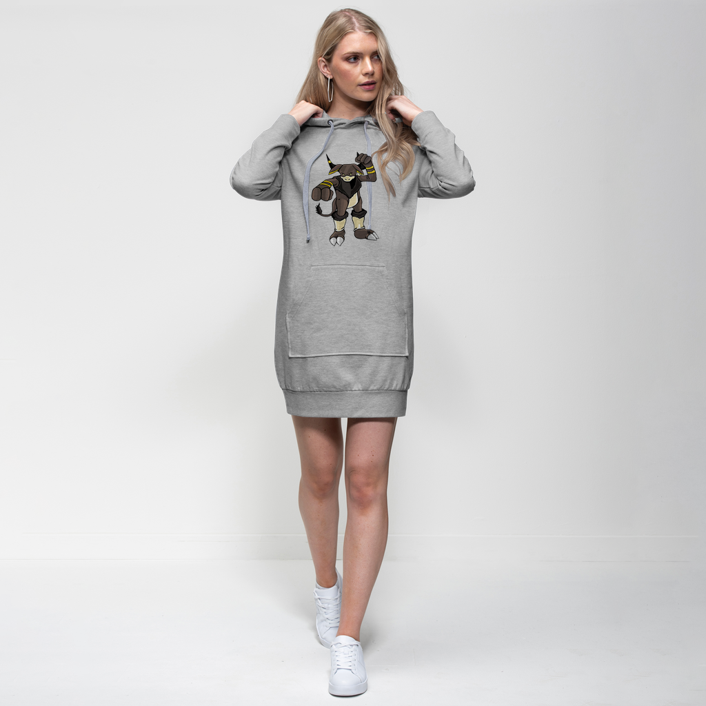 Brossox Premium Adult Hoodie Dress featuring a relaxed fit, hood with drawstring, and kangaroo pouch pocket in a stylish design.