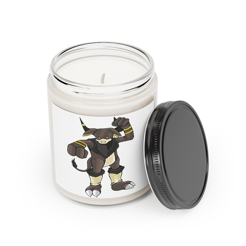 Brossox Scented Candle in a glass container, featuring a warm Cinnamon Stick or sweet Vanilla fragrance, hand-poured from vegan soy coconut wax.