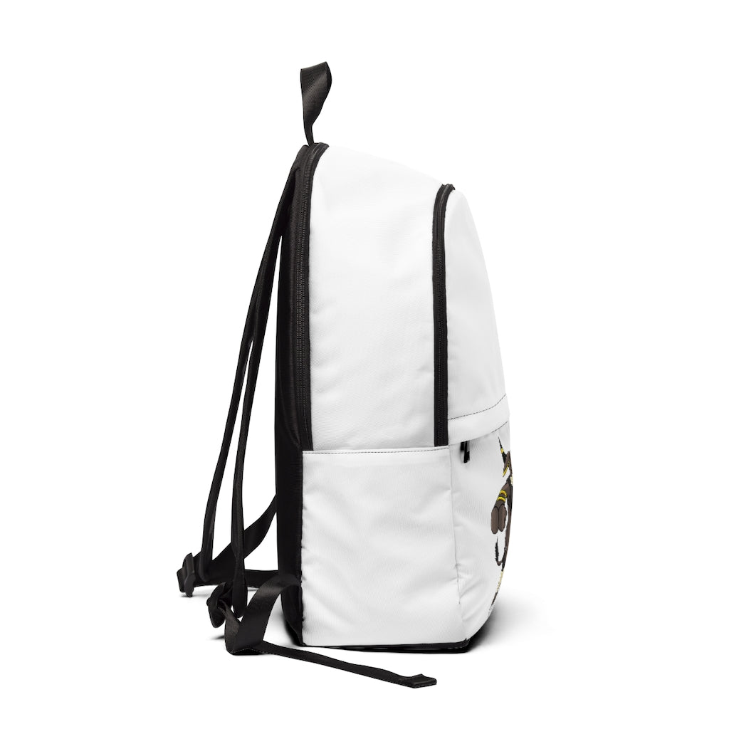 Brossox Unisex Fabric Backpack in a stylish design, featuring adjustable straps and a padded back panel, perfect for school and travel.